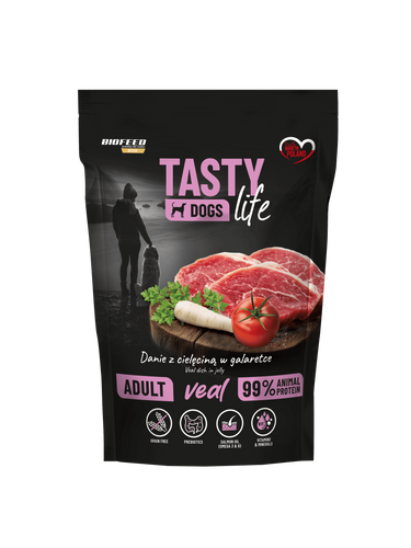 Mokra karma dla psów Tasty Dogs Life CIELĘCINA 90% - danie w galaretce (saszetka) 150 g