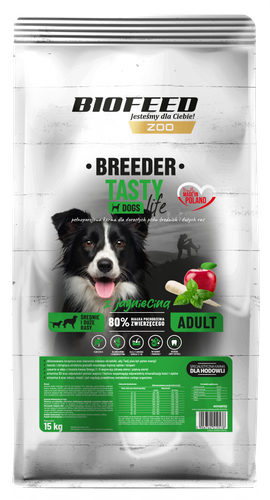 TASTY DOGS LIFE BREEDER MEDIUM & LARGE Z JAGNIĘCINĄ 15KG