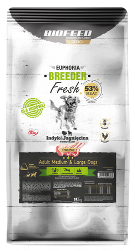 EBR FRESH MEAT ADULT INDYK/JAGNIĘ M/L 15KG