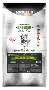EUPHORIA BREEDER Gluten Free JUNIOR z jagnięciną 15 kg (mini&small)